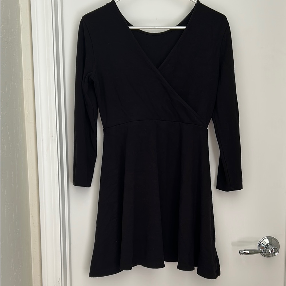 Classic Black Dress - V- Neck- Size Small